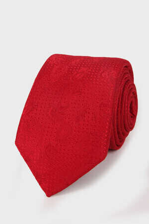 Kırmızı Çizgi Desenli Kravat - 2