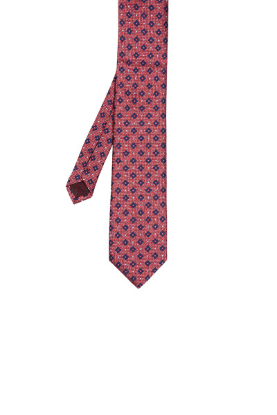 Kırmızı Desenli Klasik Micro Kravat - 6