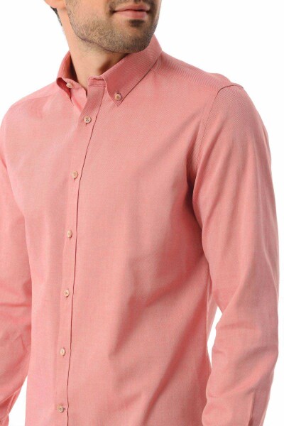 Kırmızı Slim Fit Gömlek - 4