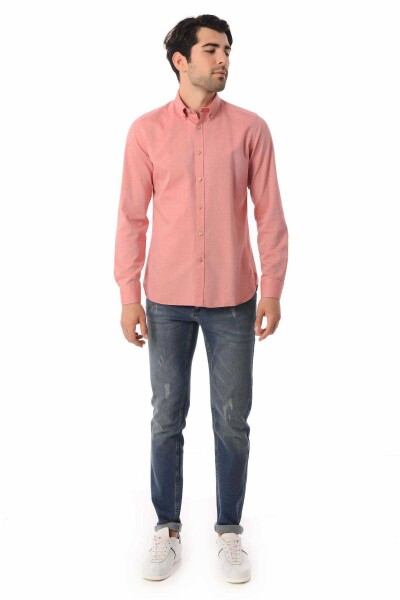 Kırmızı Slim Fit Gömlek - 2