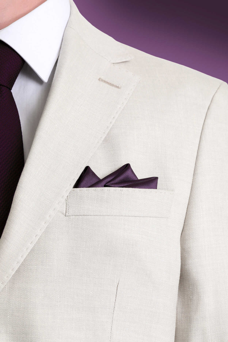 Mor Klasik Saten Cep Mendili - Hatem Saykı