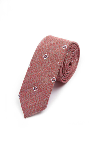 Kırmızı Desenli Kravat - 1