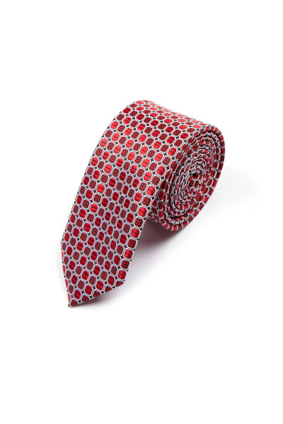 Kırmızı Desenli Kravat - 1