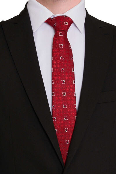 Kırmızı Desenli Kravat - 2