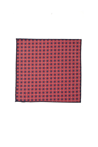 Kırmızı Desenli Micro Klasik Cep Mendili - 2