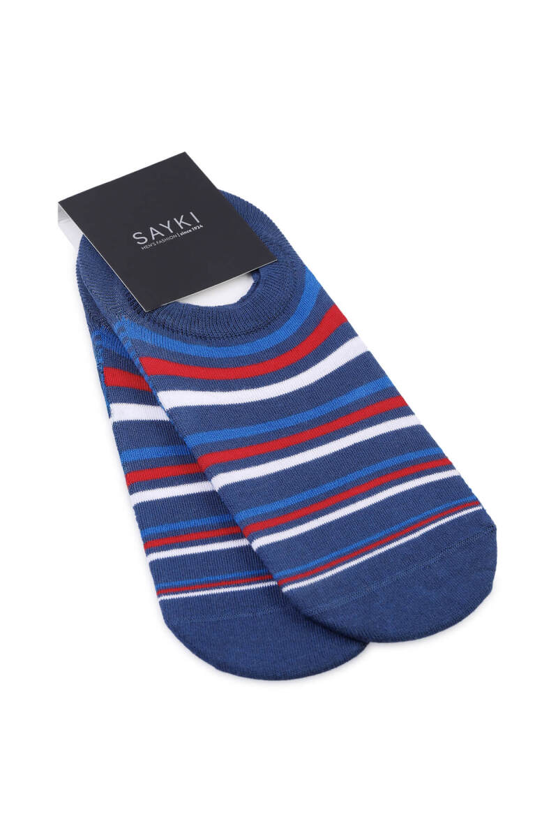 Kırmızı Desenli Pamuklu İkili Babet Çorap - HATEM SAYKI