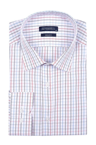 Kırmızı Regular Fit Desenli Gömlek - 1