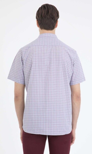 Kırmızı Kareli Klasik Kısa Kol Gömlek - 3