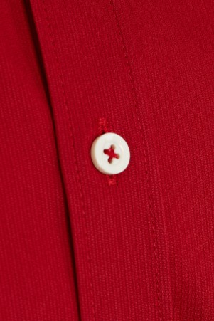 Kırmızı Comfort Fit Uzun Kol %100Pamuk Desenli Casual Gömlek - Thumbnail