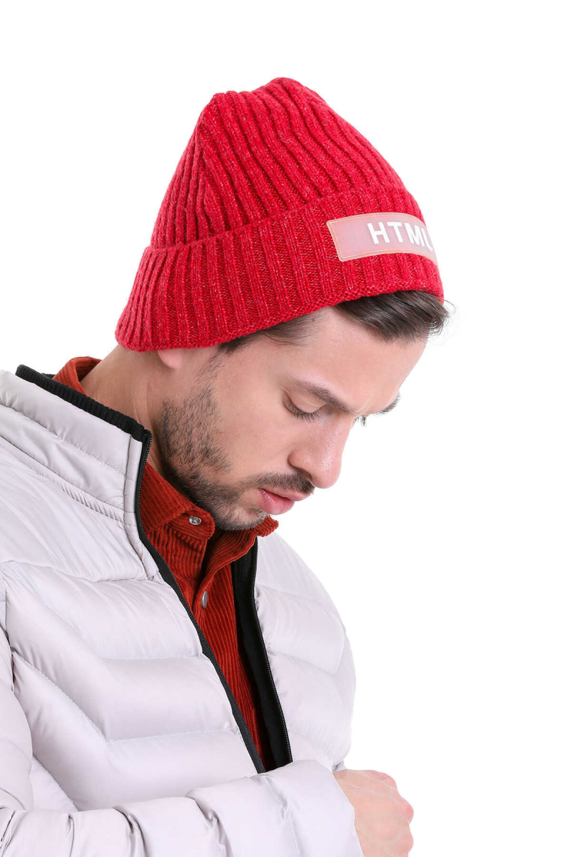 Kırmızı Pamuklu Örgü Bere - HTML (1)