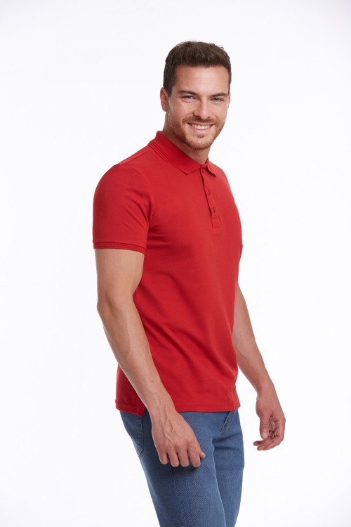 Hatemoğlu - Kırmızı Regular Fit Düz 100% Pamuk Polo Yaka Tişört
