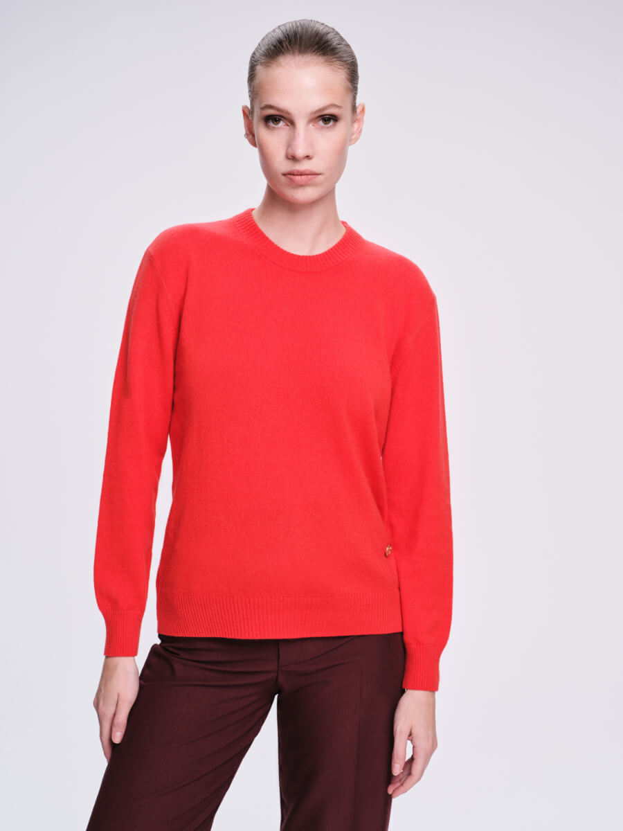 Saykı Woman Regular Fit %100 Kaşmir Kırmızı Kazak