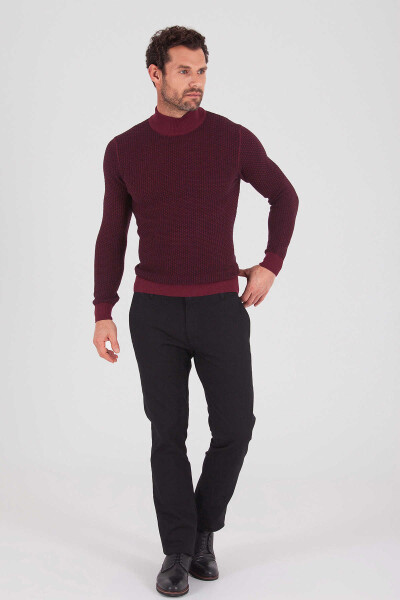 Kırmızı Yarım Balıkçı Yaka Triko Kazak - 2