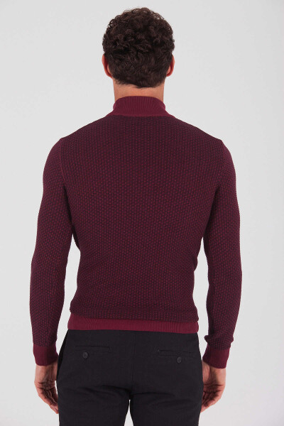 Kırmızı Yarım Balıkçı Yaka Triko Kazak - 4