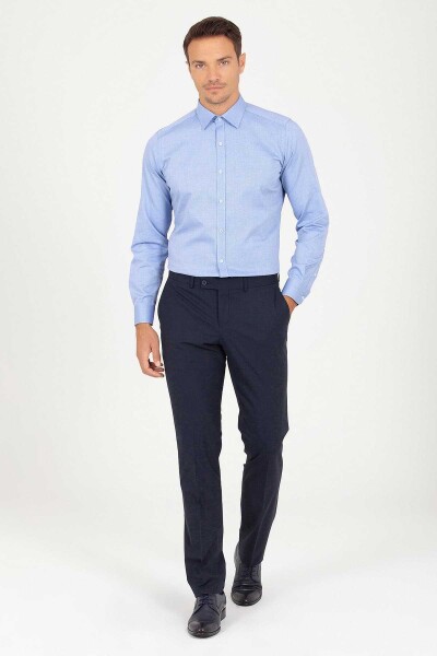 Mavi Slim Fit Desenli 100% Pamuk Uzun Kol Spor Gömlek - 8