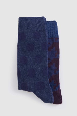 Mavi İkili Çorap - Thumbnail