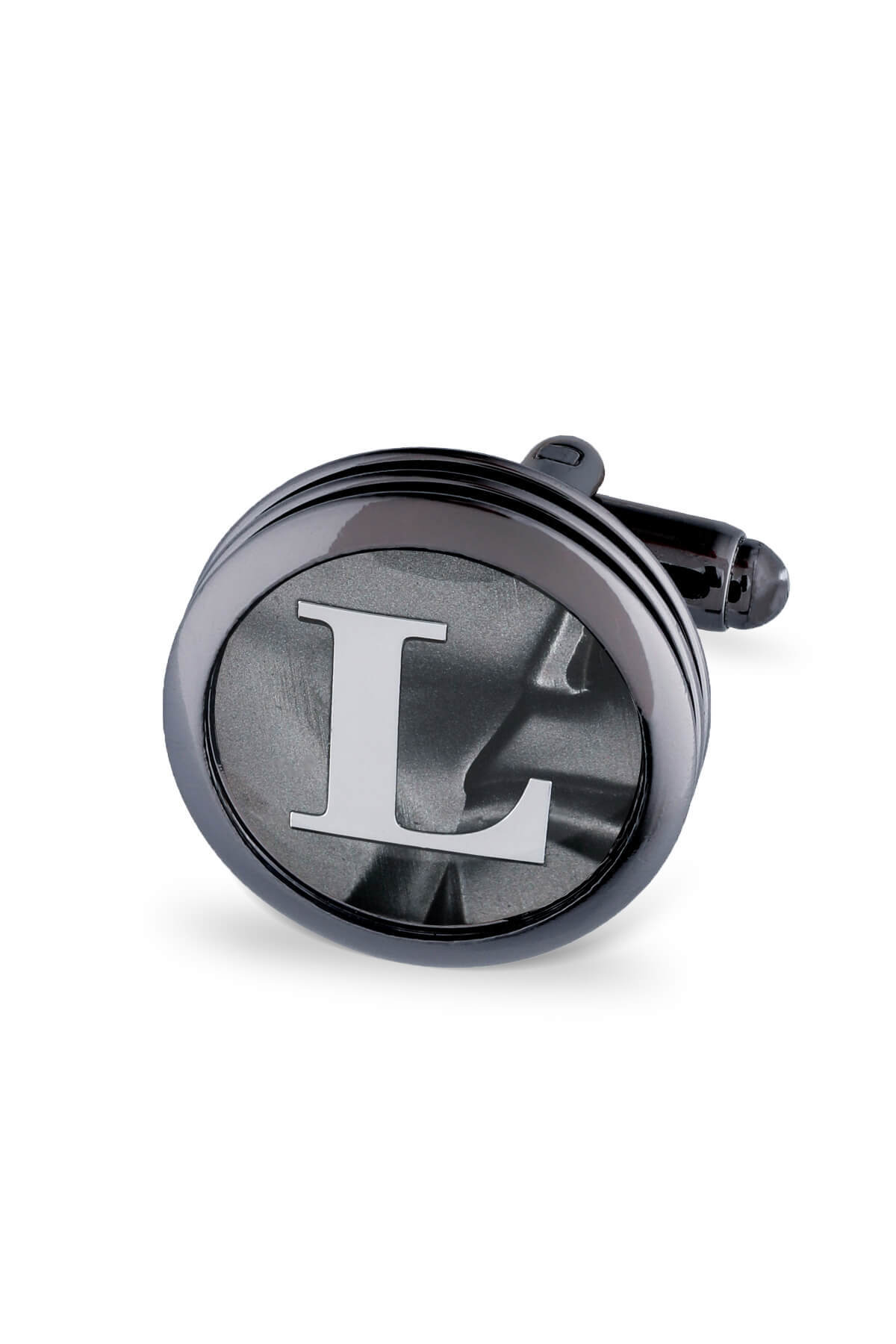 L Harfli Yuvarlak Tekli Kol Düğmesi - 1