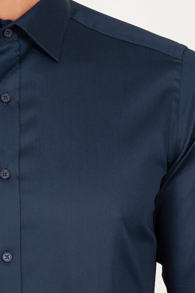 Lacivert Slim Fit Gömlek - 4