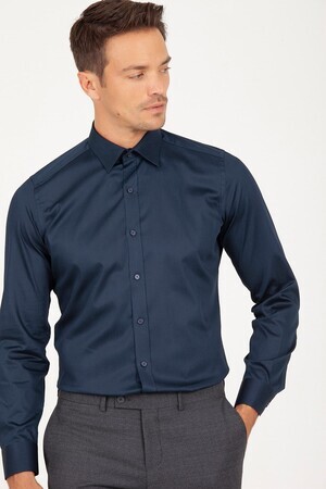 Lacivert Slim Fit Gömlek - 8