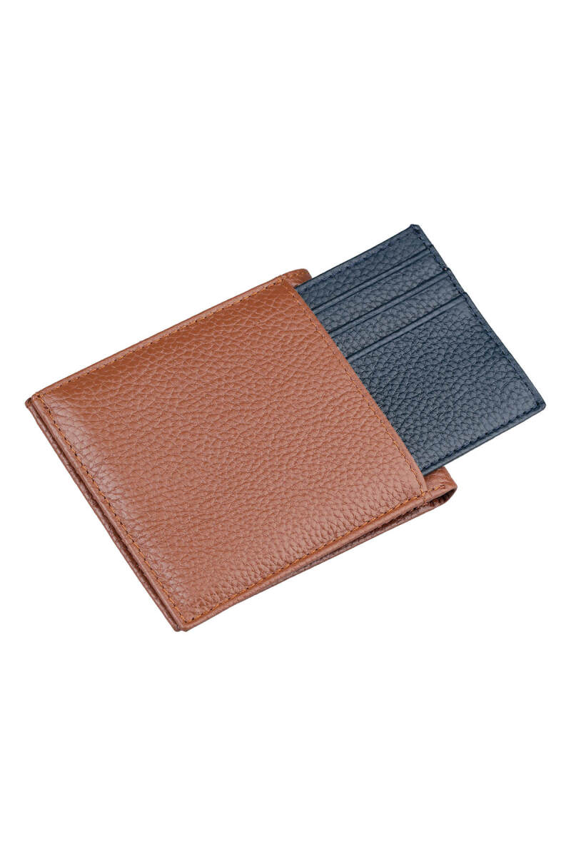 Lacivert 100% Deri Cüzdan - Saykı (1)