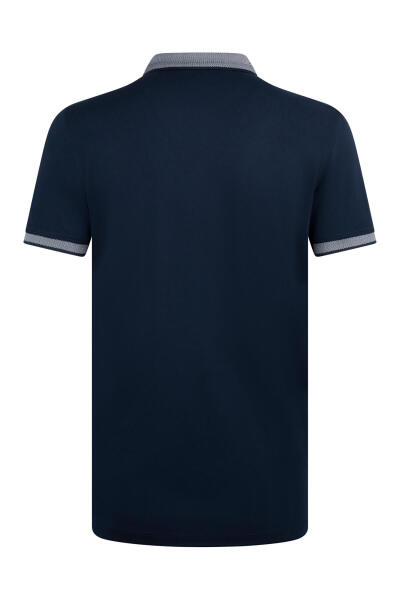 Lacivert Regular Fit 100% Pamuklu Polo Yaka Tişört - 9