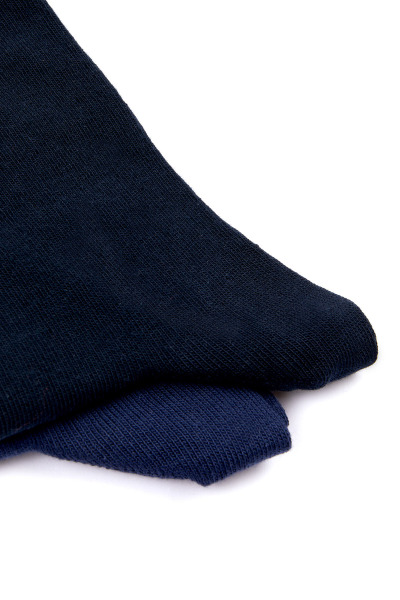 Lacivert Pamuklu İkili Dikişsiz Soket Çorap - 4