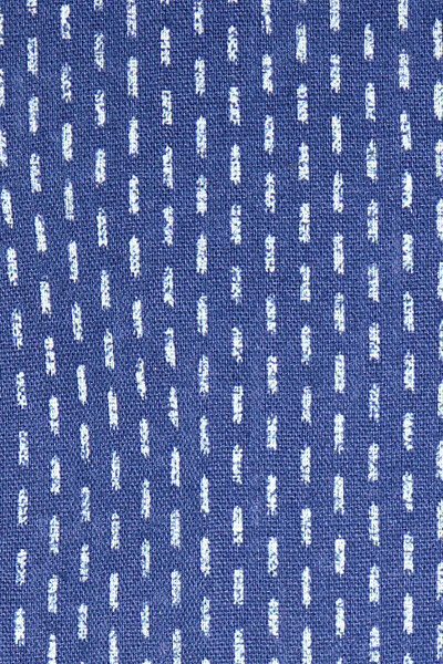 Lacivert Slim Fit Baskılı Uzun Kol Keten Gömlek - 6