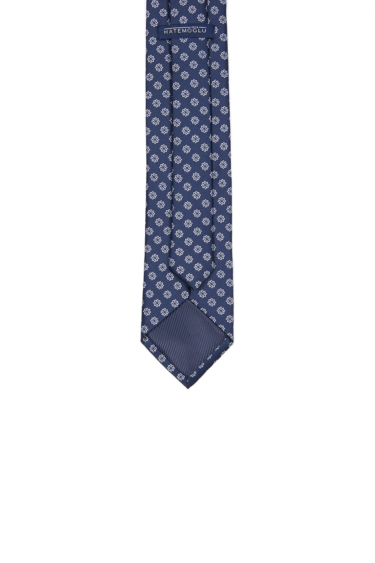 Lacivert Desenli Klasik Micro Kravat - 6