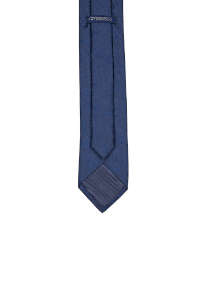 Lacivert Desenli Klasik Micro Kravat - 6