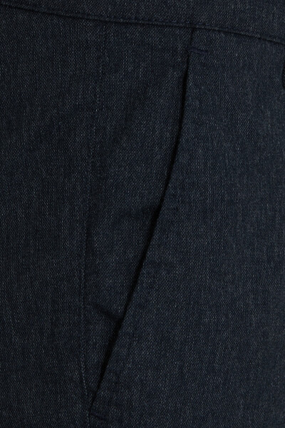 Siyah Regular Fit Düz Pamuklu Yandan Cep Kanvas Pantolon - 5