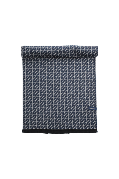 Lacivert-Bej Desenli Atkı - 3