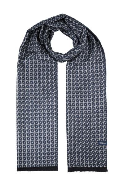 Lacivert-Bej Desenli Atkı - 1