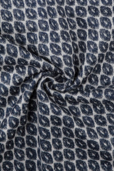 Lacivert-Bej Desenli Atkı - 4