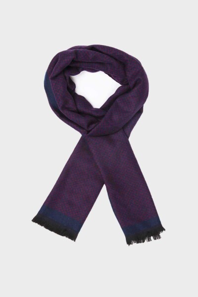 Lacivert Desenli Atkı - 2