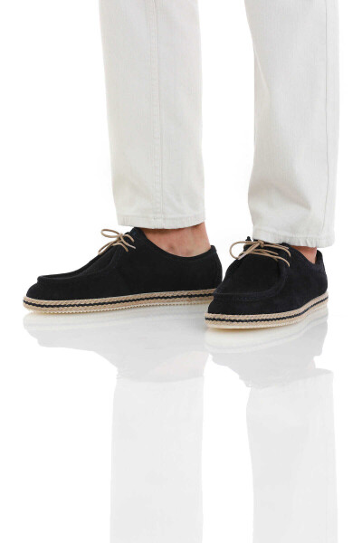 Lacivert Casual Bağcıklı Süet Ayakkabı - 2