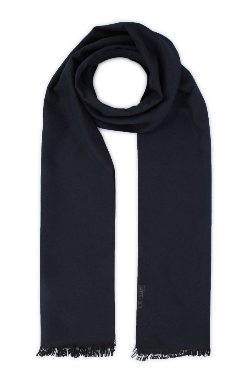 Lacivert Çift Taraflı Atkı - Hatemoğlu