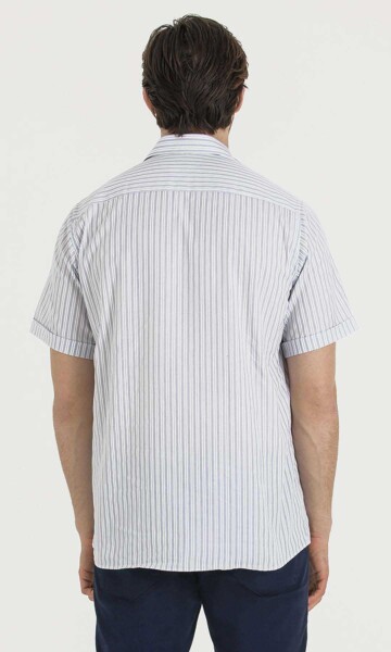Lacivert Çizgili Regular Fit Gömlek - 10