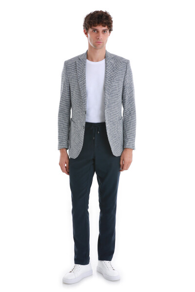 Lacivert Comfort Fit Mono Yaka Klasik Ceket - 2