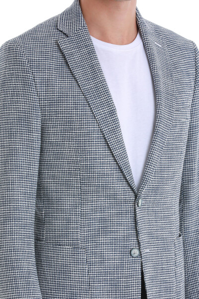 Lacivert Comfort Fit Mono Yaka Klasik Ceket - 7