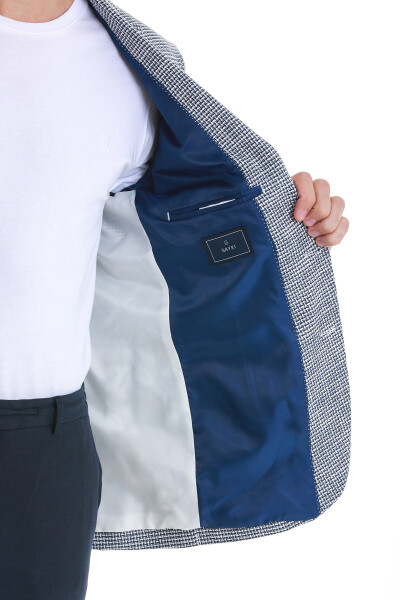 Lacivert Comfort Fit Mono Yaka Klasik Ceket - 8