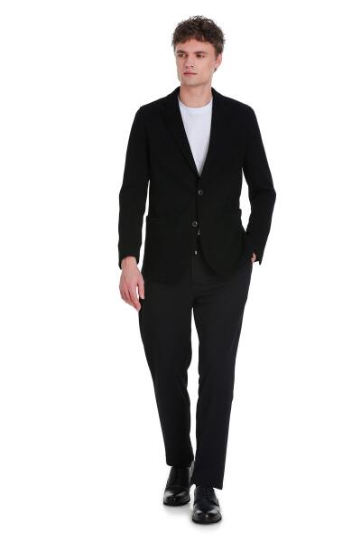 Lacivert Comfort Fit Mono Yaka Klasik Ceket 