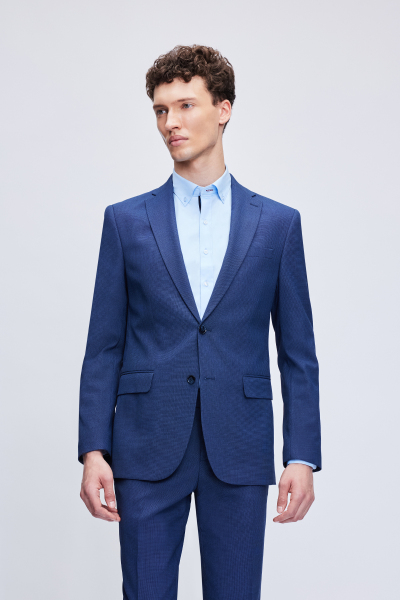 Lacivert Comfort Fit Mono Yaka Klasik Takım Elbise - 2