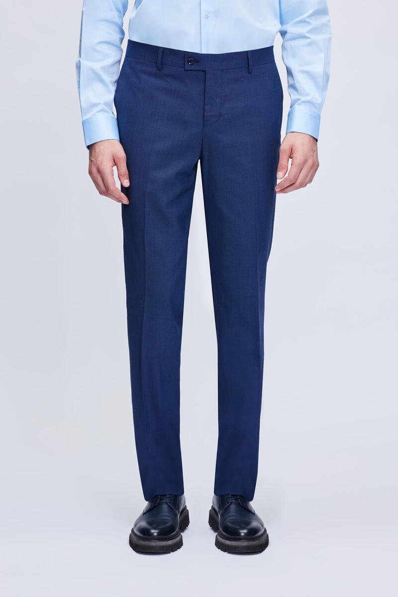 Lacivert Comfort Fit Mono Yaka Klasik Takım Elbise - Hatem Saykı (1)