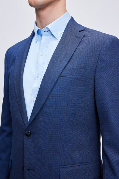 Lacivert Comfort Fit Mono Yaka Klasik Takım Elbise - 5