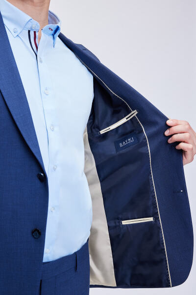 Lacivert Comfort Fit Mono Yaka Klasik Takım Elbise - 6