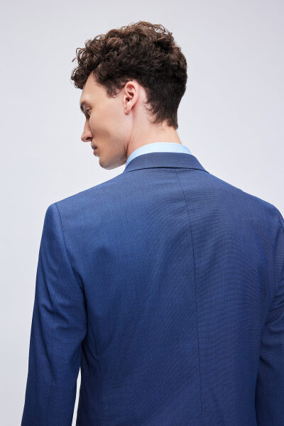 Lacivert Comfort Fit Mono Yaka Klasik Takım Elbise - 7