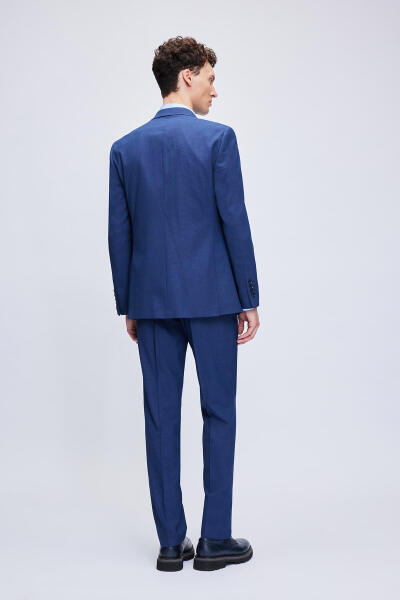 Lacivert Comfort Fit Mono Yaka Klasik Takım Elbise - 8