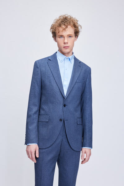 Lacivert Comfort Fit Mono Yaka Takım Elbise - 2