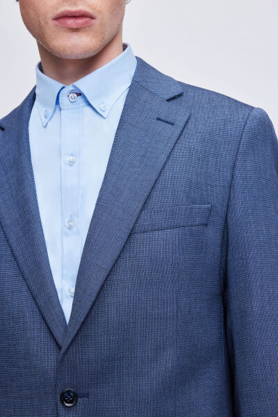 Lacivert Comfort Fit Mono Yaka Takım Elbise - 3