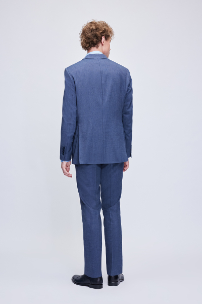 Lacivert Comfort Fit Mono Yaka Takım Elbise - 6